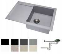 ZLEW ZLEWOZMYWAK GRANIT 8 kolorów 76x50 + SYFON