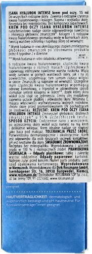 ISANA HYALURON INTENSE KREM POD OCZY 15 ML na Arena.pl