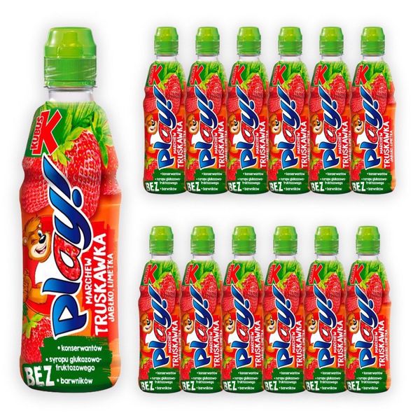 Kubuś Play! Napój marchew truskawka jabłko limetka 400 ml x12 sztuk zdjęcie 2
