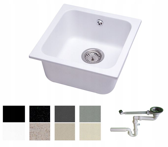ZLEW ZLEWOZMYWAK GRANIT 8 kolorów 40x40 + SYFON zdjęcie 1