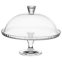 Patera z kloszem na nóżce szklana ozdobna na ciasto 32 cm