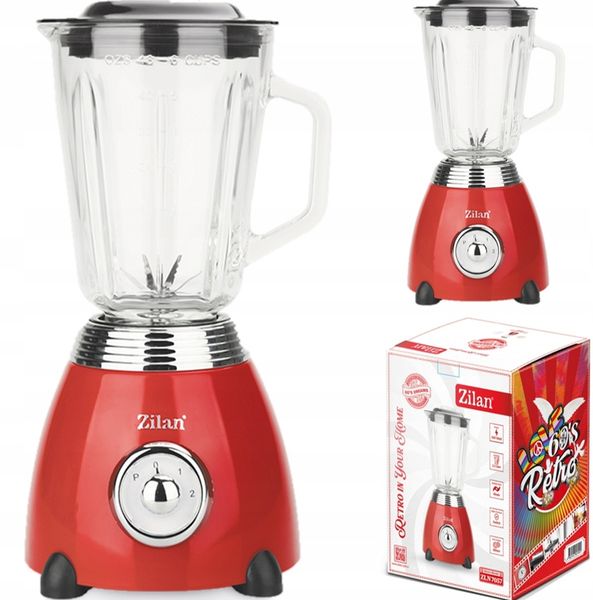 BLENDER KIELICHOWY CZERWONY 2 BIEGI PULSE RETRO 500W zdjęcie 3