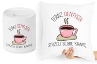 Dla Dentysty Zestaw Poduszka + Skarbonka Prezent Z Nadrukiem Ze Zdjęciem