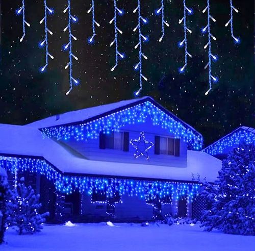 SOPLE 500 LED KURTYNA LAMPKI ZEWNĘTRZNE IP44 FLASH NIEBIESKIE 25M na Arena.pl