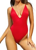 Strój kąpielowy jednoczęściowy monokini modelujący wysokie wycięcie M