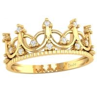 ZŁOTY PIERŚCIONEK ZARĘCZYNOWY KORONA ZE ZŁOTA PRÓBY 585 DIADEM DLA KSIĘŻNICZKI