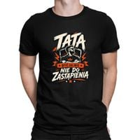Tata – oficjalnie nie do zastąpienia - męska koszulka na prezent Czarny XXL