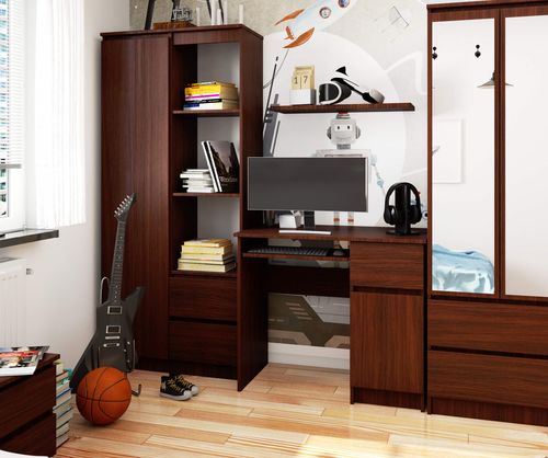 BIURKO KOMPUTEROWE 90 cm PIKSEL PRAWE WENGE na Arena.pl