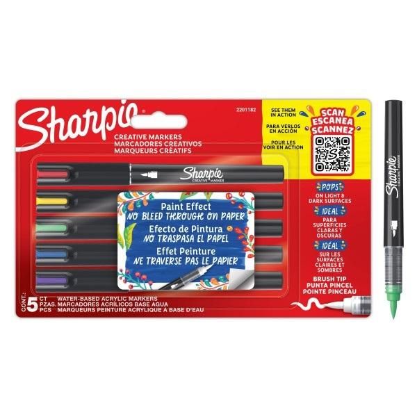 markery akrylowe creative brush 5szt 1824 zdjęcie 2