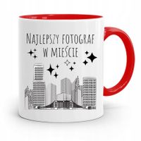 Kubek Czerwony Fotografa Najlepszy Fotograf Z Nadrukiem Ze Zdjęciem