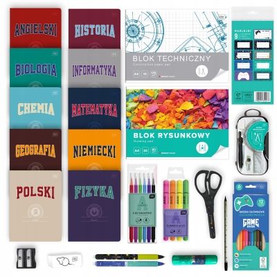 Wyprawka szkolna Interdruk 24 elementy Klasa 4-8 zdjęcie 1