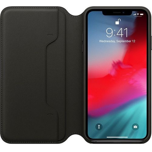 Apple Skórzane etui folio iPhone XS Max - czarne na Arena.pl