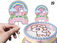 TOPPER NA TORT ozdoba dekoracja urodziny torcik JEDNOROŻEC UNICORN WN