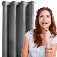 GOTOWE ZASŁONY 140x250 cm WELUROWE GRUBE ZACIEMNIAJĄCE WELUR WELWET KOŁKA