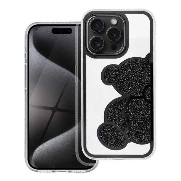 Futerał TEDDY BEAR do IPHONE 15 Pro czarny zdjęcie 1