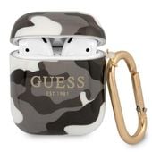 guess gua2ucamg airpods 1/2 coverczarny/black camo collection