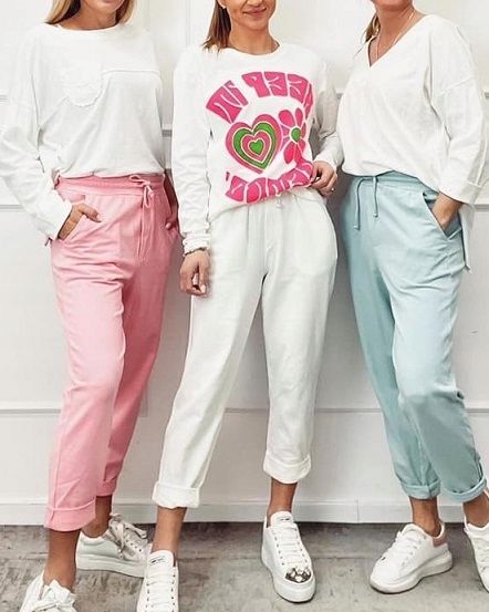 Spodnie Włoskie Wiya Bawełniane z Patką Uni Brązow zdjęcie 3