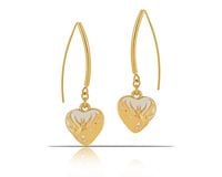 Kolczyki serca, ozdobione białą emalią (P23/ZIM/109/1AU)