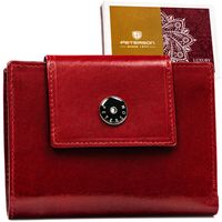 PETERSON portfel damski skórzany średni elegancki P225 czerwony