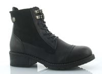 Botki trzewiki za kostkę sznurowane zamek ocieplane czarne Rozmiar obuwia - 39