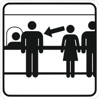 Tabliczka informacyjna Grawer 10x10 piktogram Zachowaj właściwą odległość