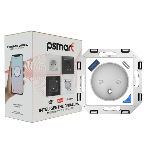 Inteligentne gniazdo z pomiarem prądu USB ZigBee TUYA PSMART białe zdjęcie 1