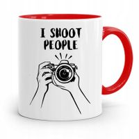 Kubek Czerwony Fotografa I Shoot People Prezent Z Nadrukiem Ze Zdjęciem