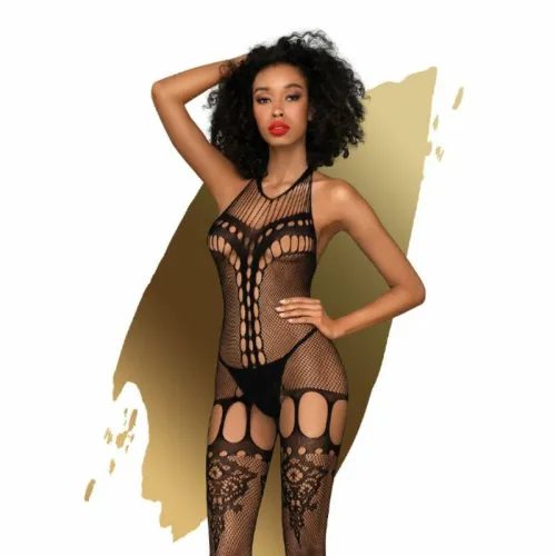 penthouse fancy me bodystocking xl - czarny, siateczkowy, kwiatowy wzor na Arena.pl