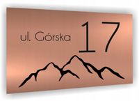 Tabliczka Tablica ADRESOWA miedziana DIBOND 20x15 numer domu ulica GÓRY