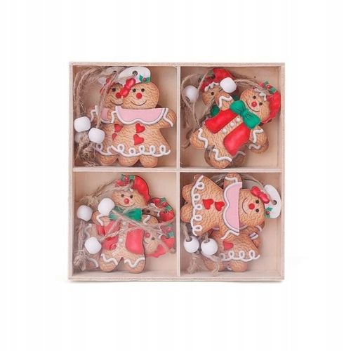 Komplet zawieszek choinkowych PIERNICZKI drewniane 12 sztuk w opakowaniu na Arena.pl