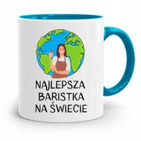 Dla Baristy Baristki Kawiarki Kubek Błękitny Z Nadrukiem Ze Zdjęciem