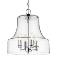 Wisząca lampa retro Prague szklany zwis na łańcuchu chrom