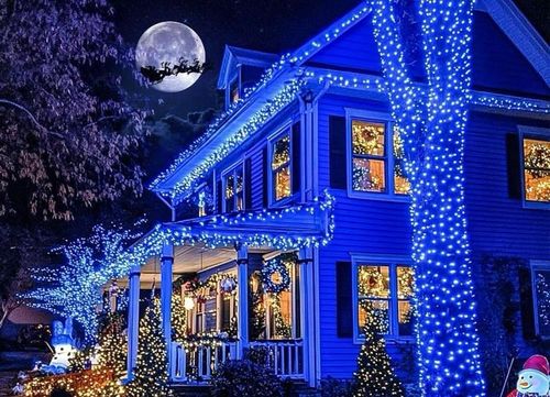 LAMPKI CHOINKOWE 1000 LED FLASH ZEWNĘTRZNE WEWNĘTRZNE ŚWIĘTA NIEBIESKIE na Arena.pl