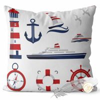 Poszewka 3D bawełna satyna 40x40cm STYL MARYNARSKI