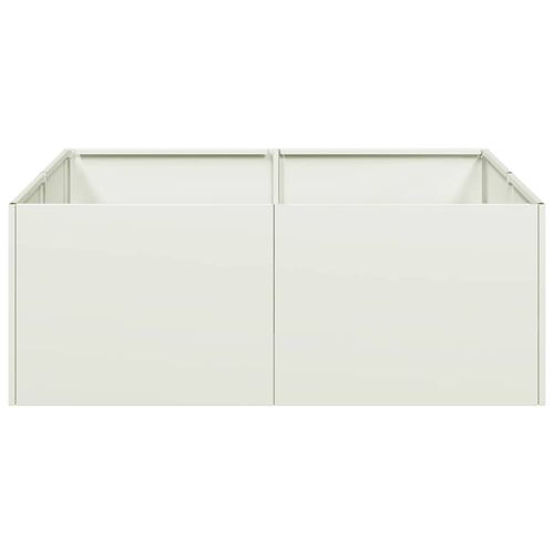 Doniczka Biała 80x80x30 cm Stalowa na Arena.pl