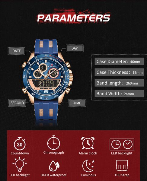 ZEGAREK MĘSKI NAVIFORCE NF9188T - (zn121e) + BOX zdjęcie 3