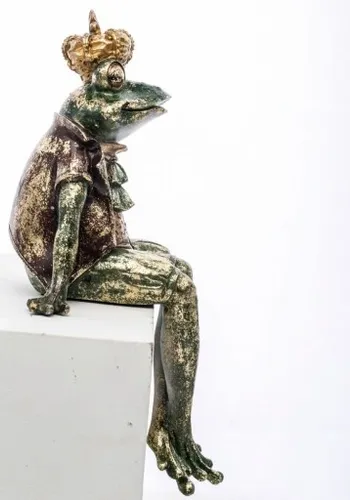 FIGURKA FIGURA ŻABA ŻABKA SIEDZĄCA W KORONIE na Arena.pl