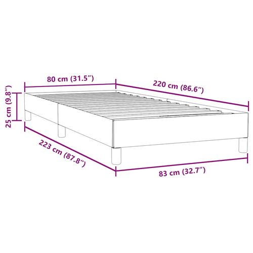 Łóżko typu Box Spring bez materaca Ciemnoszary 80x220 cm na Arena.pl