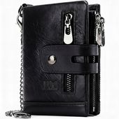 Portfel JJM Męski Czarny Skóra Naturalna Ochrona RFID Pudełko