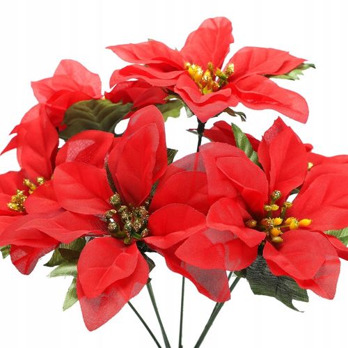 Sztuczne krzewy poinsecji do dekoracji hoteli i przyjęć na Arena.pl