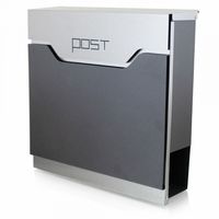 16440 Grafitowa skrzynka pocztowa z gazetnikiem nowoczesna naścienna