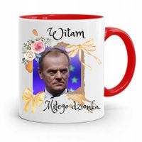 Kubek Czerwony Donald Tusk Po Platforma Prezent Z Nadrukiem Ze Zdjęciem