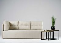 Lewa sofa rozkładana z pikowanymi poduszkami MONO