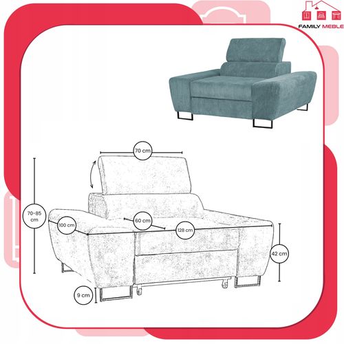 Zestaw mebli wypoczynkowych Savio Sofa 2os fotele j. zieleń Family Meble na Arena.pl