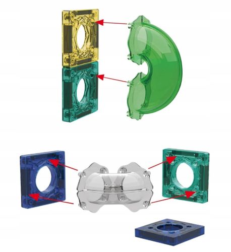 Magnetyczne Klocki Konstrukcyjne DIY 3D Tor Kulkowy Święcący 73 ELEMENTY na Arena.pl