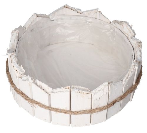 DONICZKA OSŁONKA DREWNIANA BIAŁA DONICZKI STROIK na Arena.pl