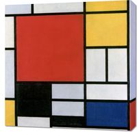 Obraz 70x70cm  Red, Yellow, Blue, and Black, Piet Mondrian