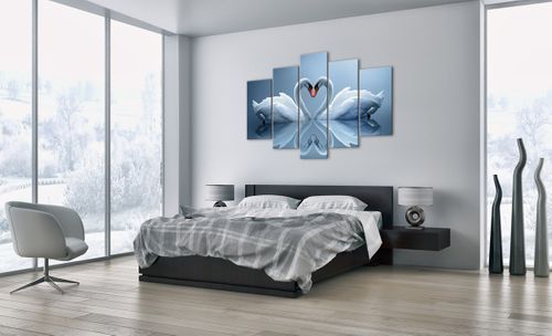 Obraz Na Płótnie - Łabędzie Serce  - 150X100 Cm - Ea150X100-3541 na Arena.pl