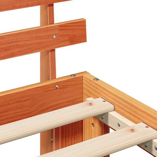 Stelaż Łóżka Sosnowego Brązowy Wosk Lite drewno Pojedynczy Trwały na Arena.pl