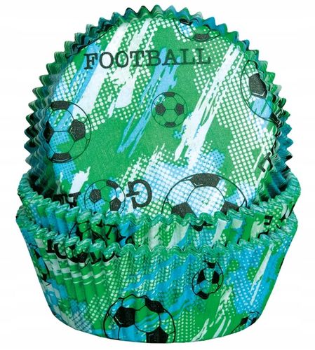 PAPILOTKI DO MUFFINEK foremki na babeczki DEKORACJE urodziny PIŁKA NOŻNA na Arena.pl